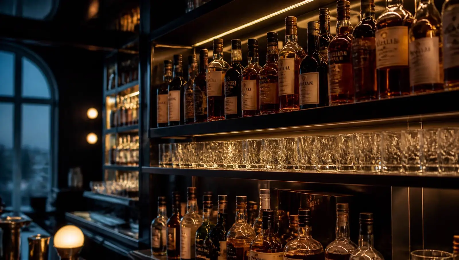 Hotel bar shelf being scanned live by MemoSafe